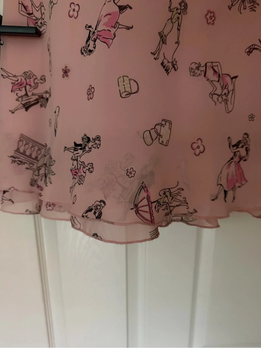 Vintage y2k Women's Pink Printed Slip Dress Knee length